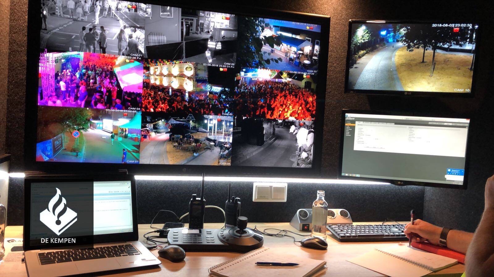 Cameratoezicht tijdens kermis Zeelst! Geleverd aan gemeente Veldhoven. De 10 (draadloze) full HD PTZ camera’s worden door politie en gemeente live uitgekeken in onze mobiele commando unit!